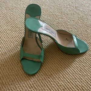 Jimmy Choo Turquoise Patent Leather Sandals - Gorgeous!! Size 38.5 (7.5)